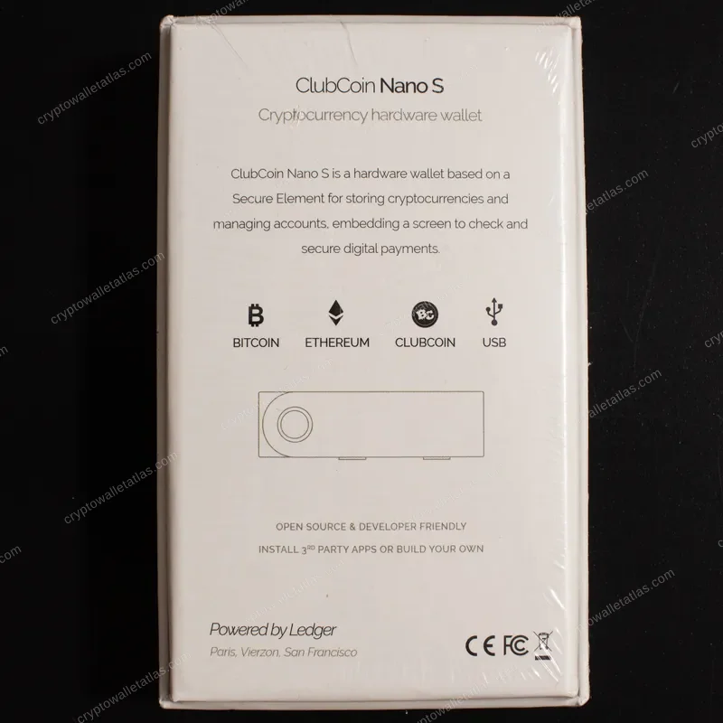 Ledger Nano S BitClub (ClubCoin) Edition - sealed box front