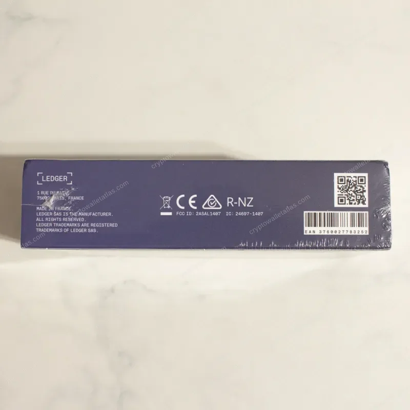 Ledger Nano X Clay Nation - box side panel with co-branded logo